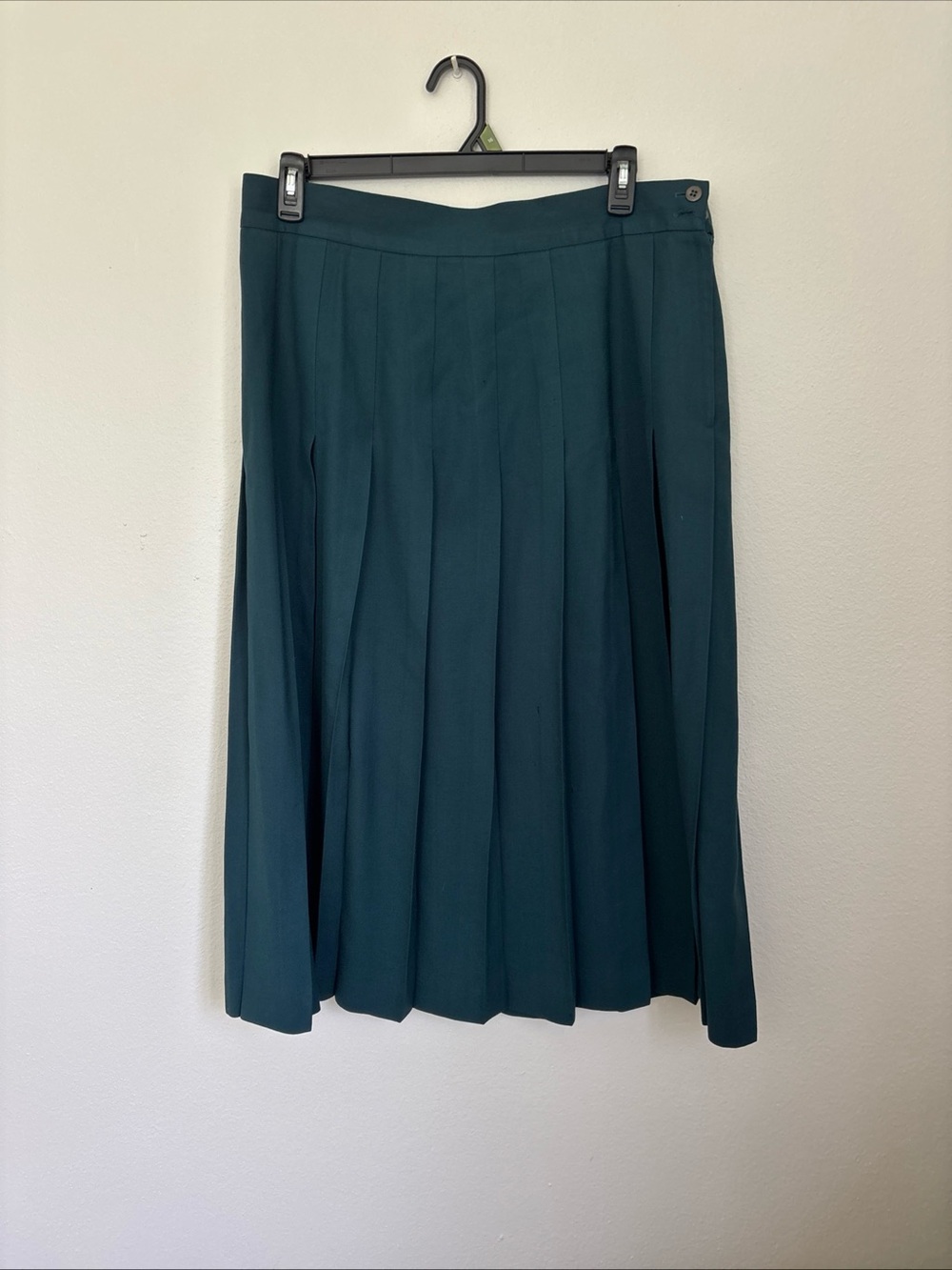 Vintage Pure wool Talbots Teal Midi Pleated Skirt